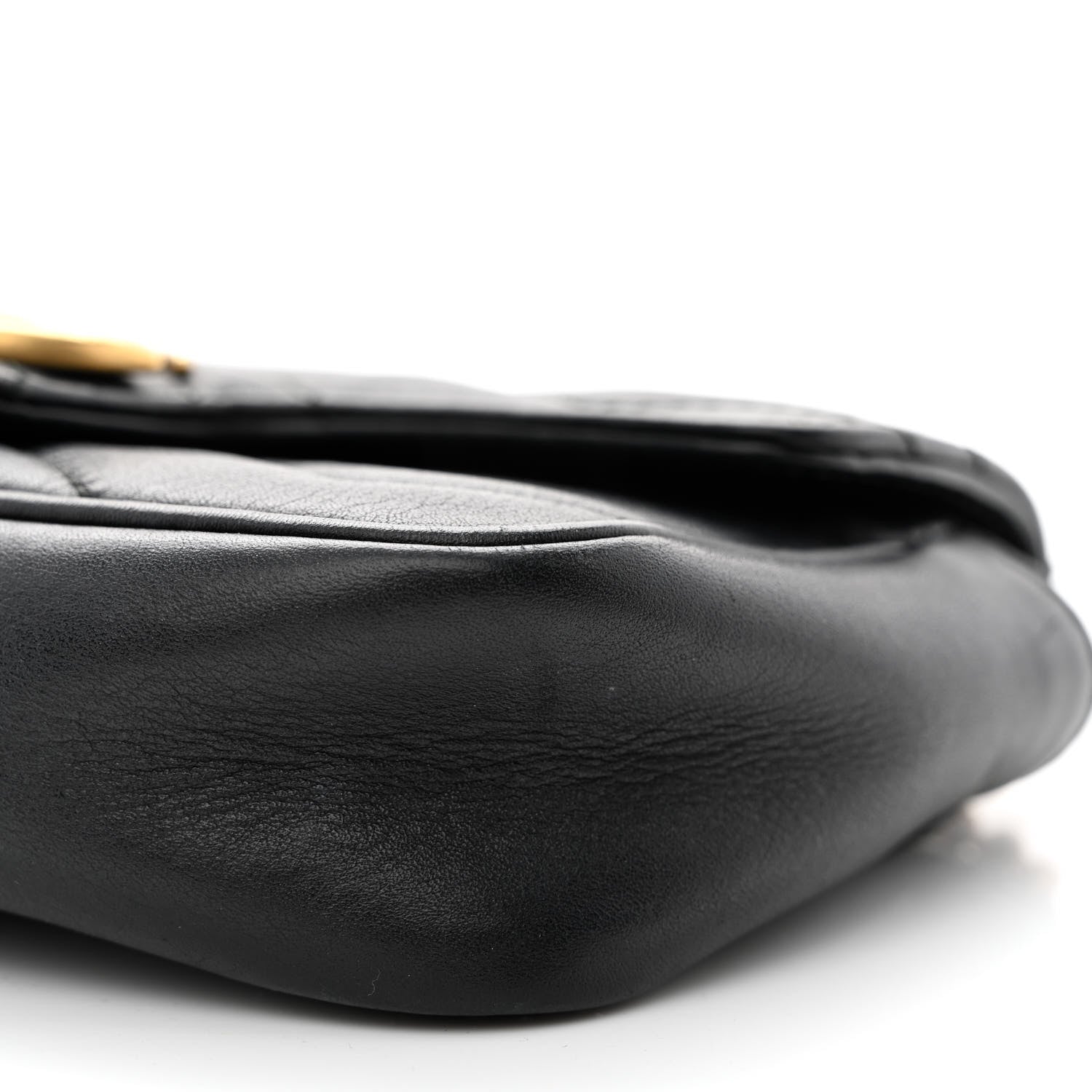 Gucci Calfskin Matelasse Super Mini GG Marmont Shoulder Bag Black 11 of 13