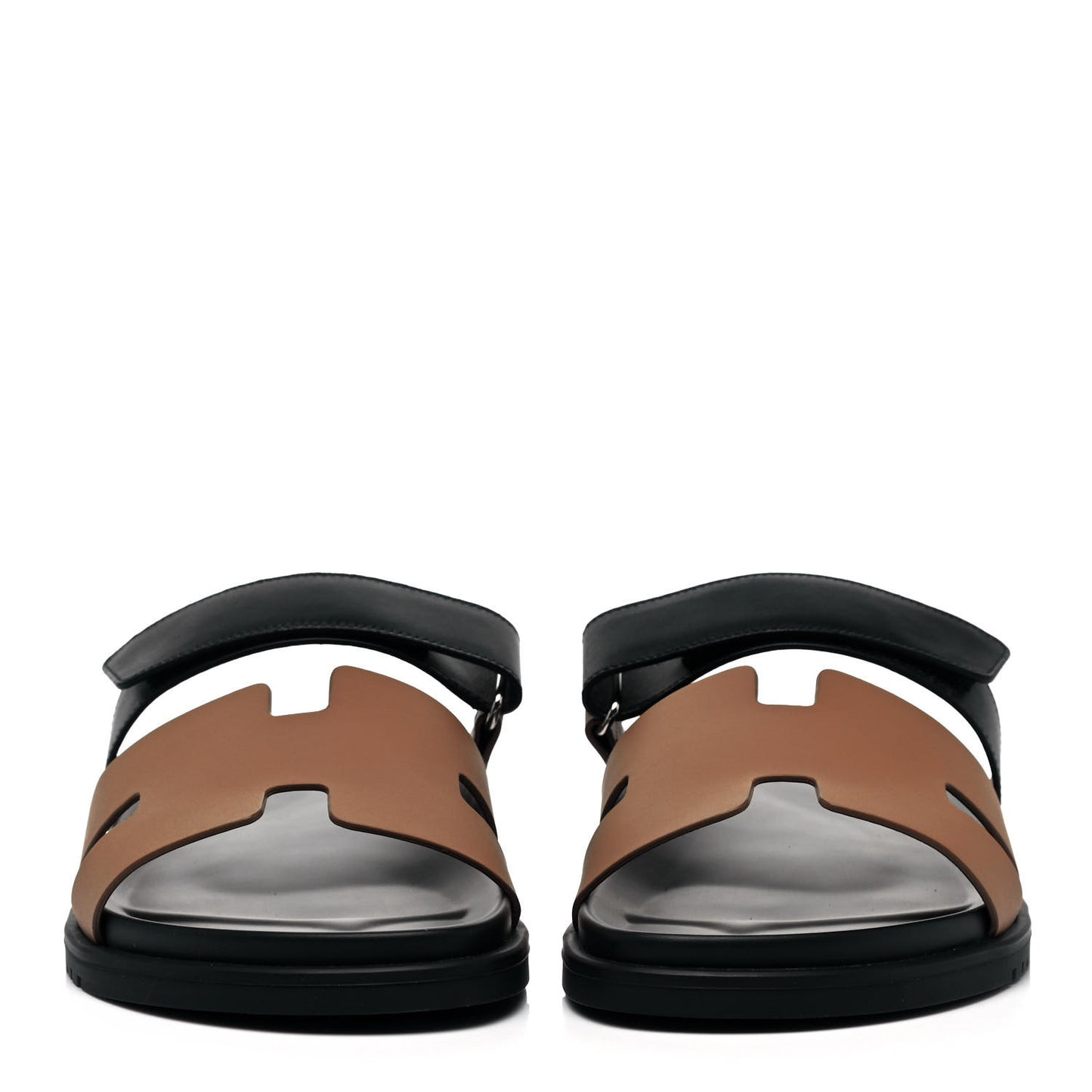 Calfskin Mens Chypre Sandals 45 Naturel Safari Black