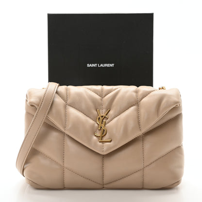 Saint Laurent Lambskin Quilted Toy Loulou Puffer Monogram Chain Satchel Dark Beige 11 of 11