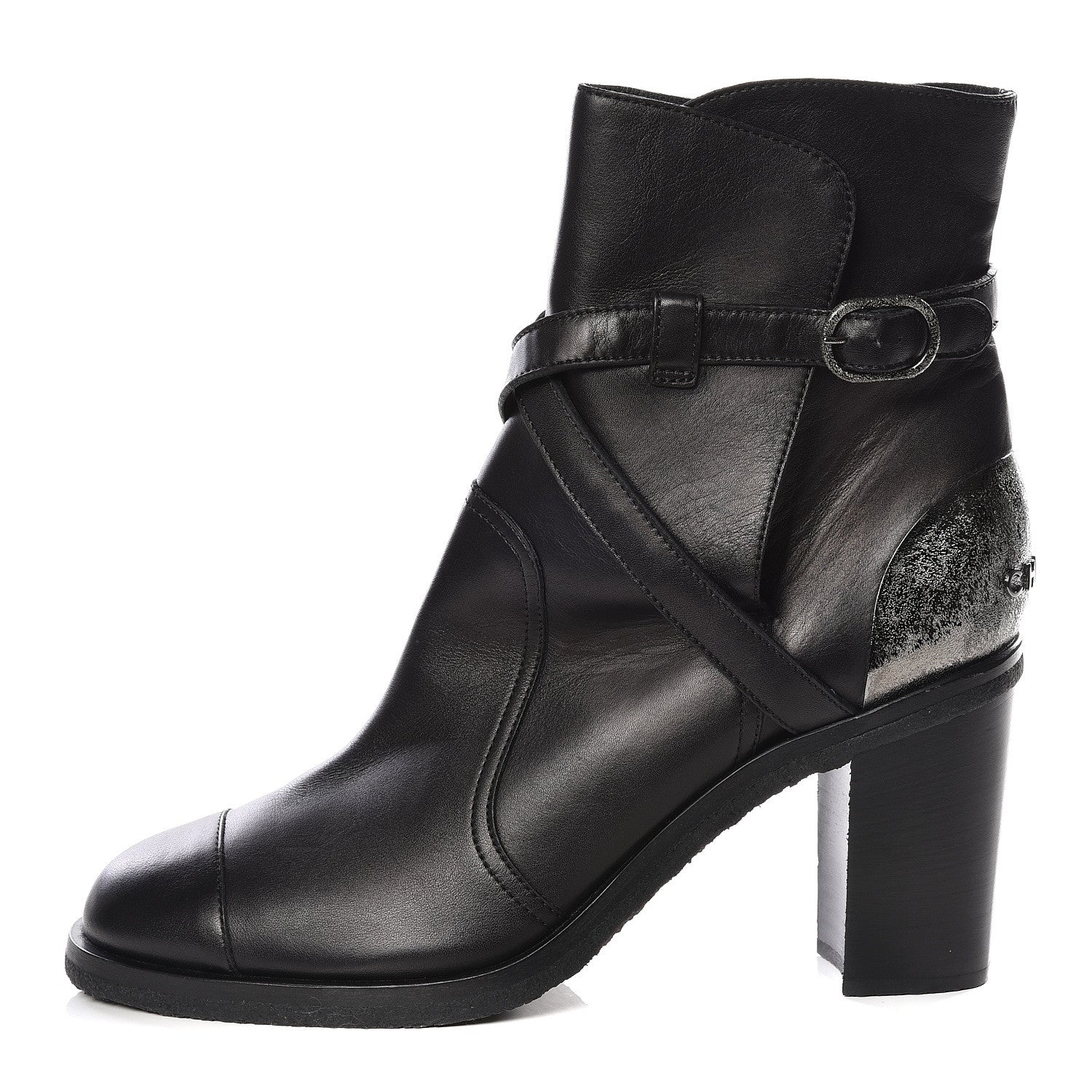Chanel Lambskin CC Buckle Short Boots 41 Black 1 of 11