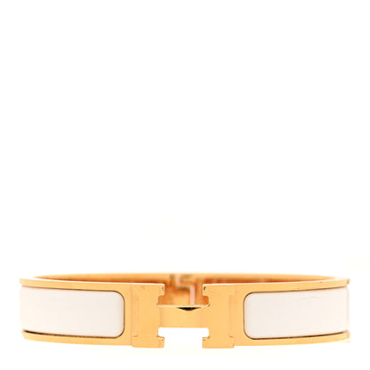 Hermes Enamel Narrow Clic Clac H Bracelet PM White 1 of 5