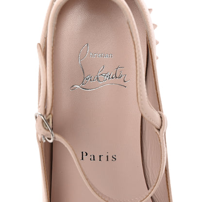 Christian Louboutin Nappa Conclusive Spike Ankle Strap Ballerina Flats 37 Leche 8 of 14