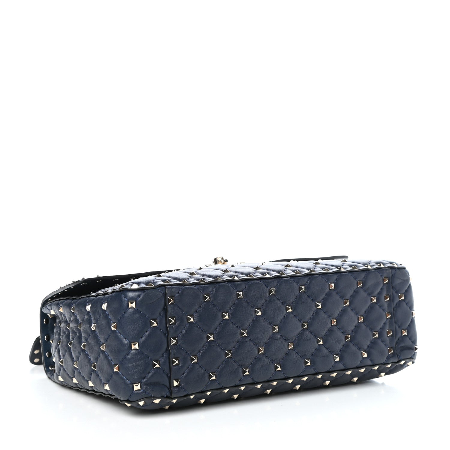 Valentino Garavani Nappa Large Rockstud Spike Shoulder Bag Marine 4 of 11
