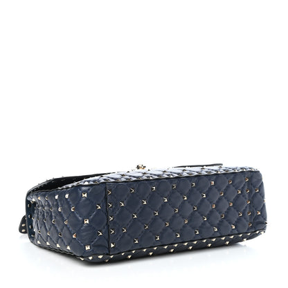 Valentino Garavani Nappa Large Rockstud Spike Shoulder Bag Marine 4 of 11