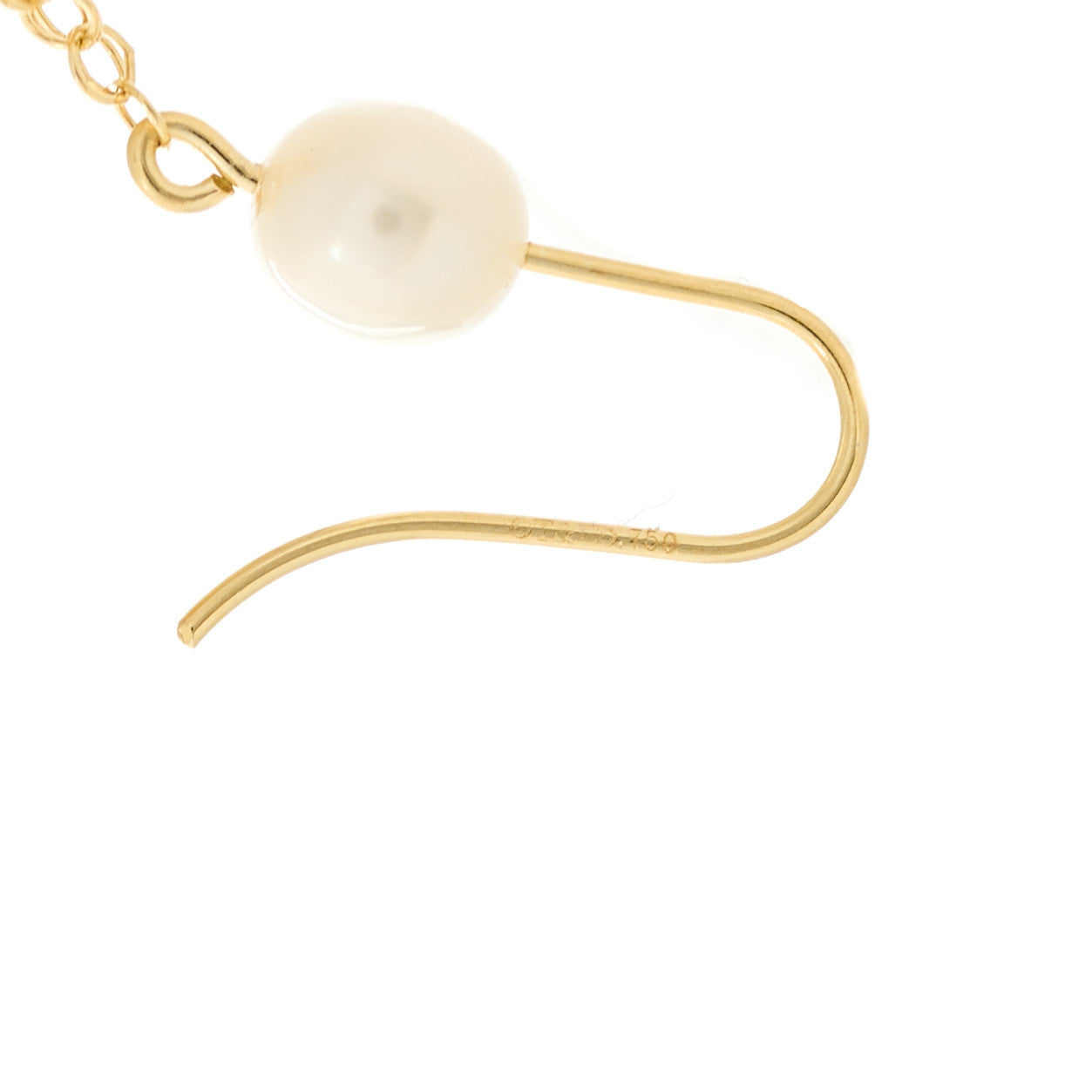 Tiffany 18K Yellow Gold Cultured Pearl Elsa Peretti Mesh Earrings 4 of 5
