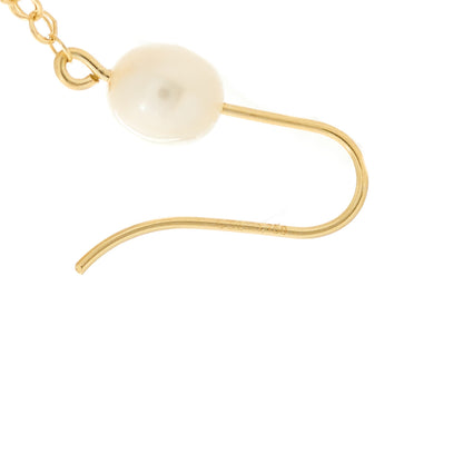 Tiffany 18K Yellow Gold Cultured Pearl Elsa Peretti Mesh Earrings 4 of 5