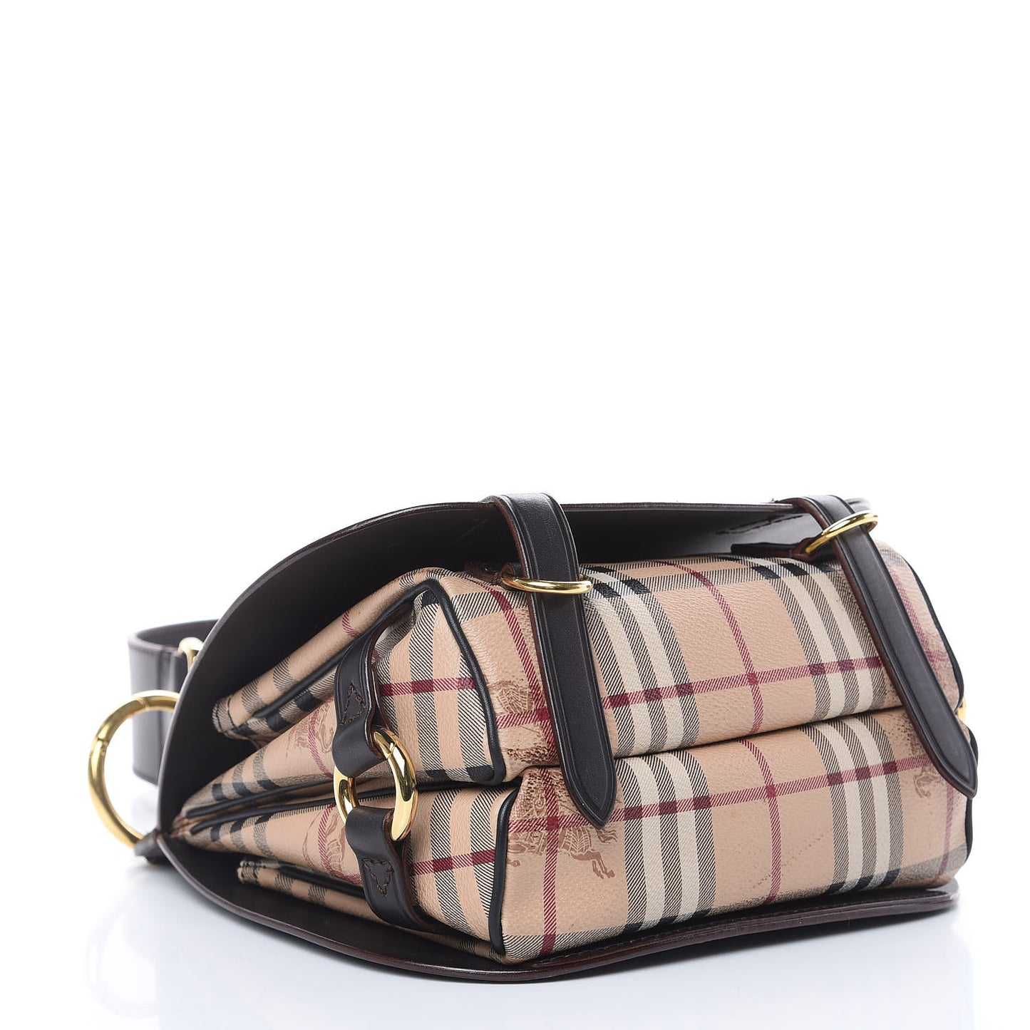 Haymarket Check Large Bridle Saddle Bag Dark Clove Brown