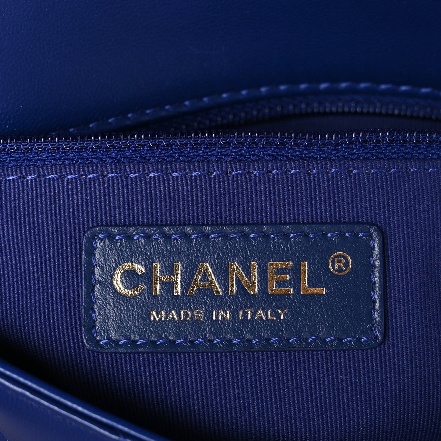 Lambskin Quilted Large CC Chain Flap Blue