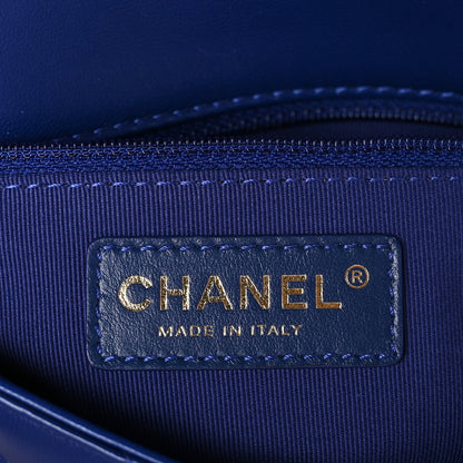 Chanel Lambskin Quilted Large CC Chain Flap Blue 6 of 9