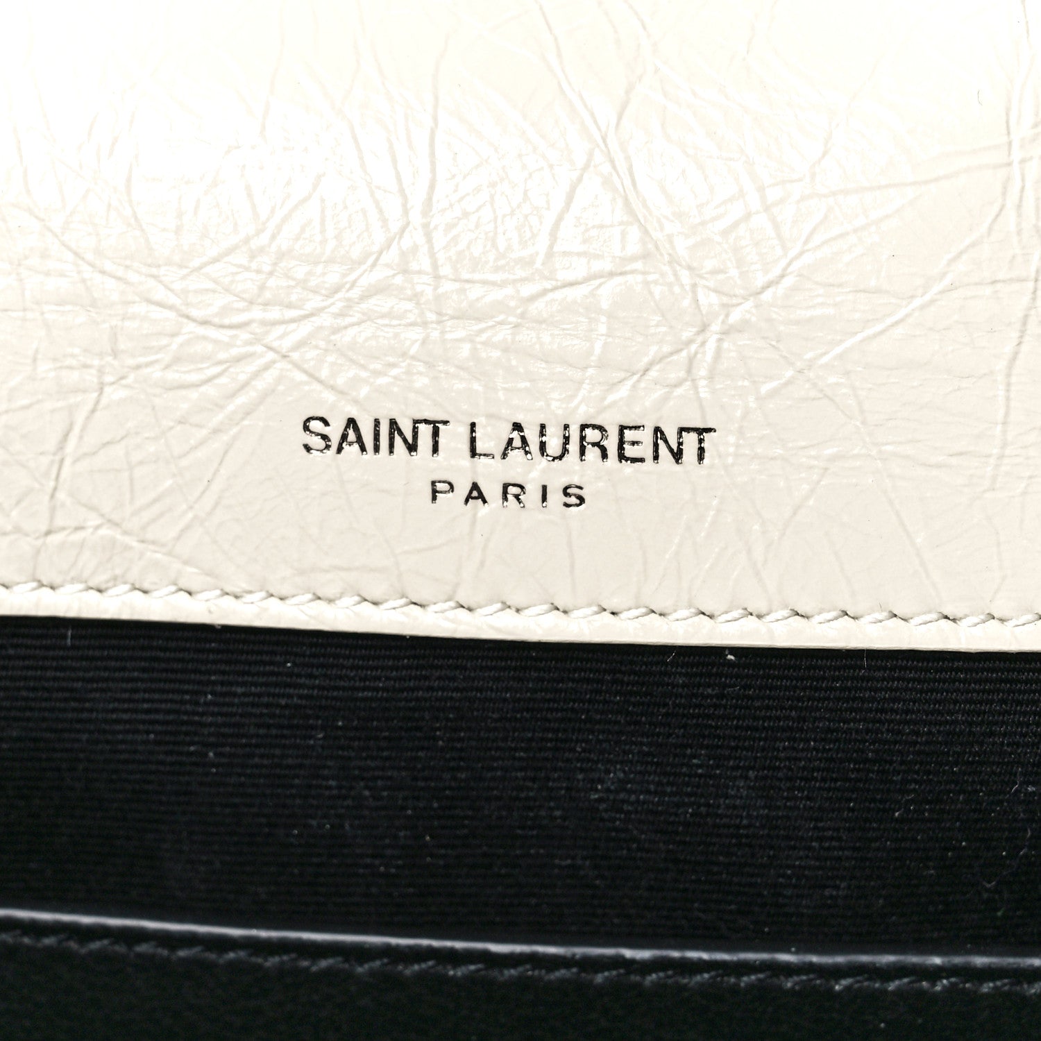 Saint Laurent Crinkled Calfskin Matelasse Monogram Baby Niki Chain Satchel White 8 of 13
