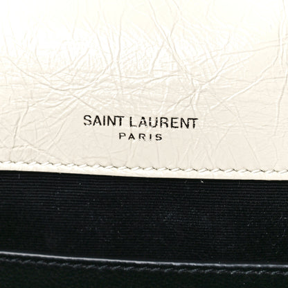 Saint Laurent Crinkled Calfskin Matelasse Monogram Baby Niki Chain Satchel White 8 of 13