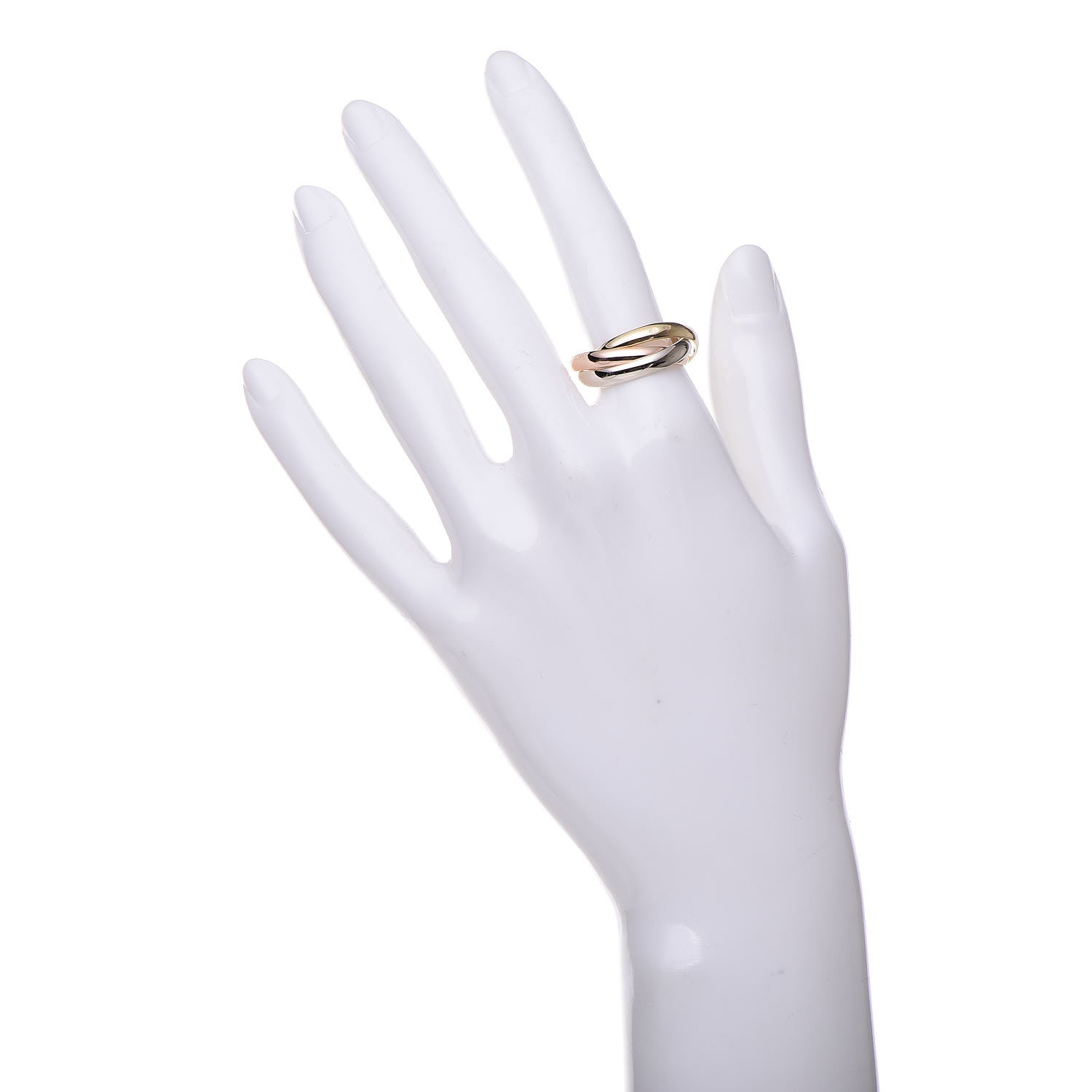 Cartier 18K Pink Yellow White Gold Classic Les Must De Trinity Ring 56 7.5 2 of 7