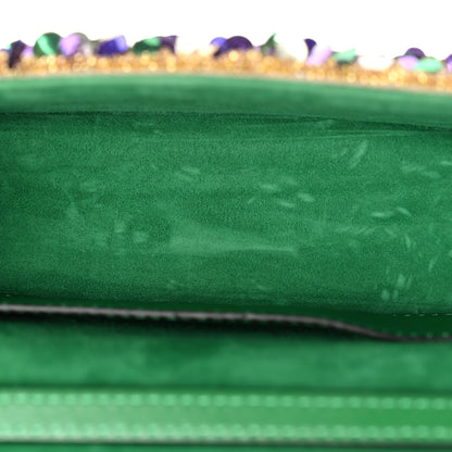 Valentino Garavani Sequin Crystal Vlogo Embroidered Small Loco Shoulder Bag Gold Multicolor 5 of 9