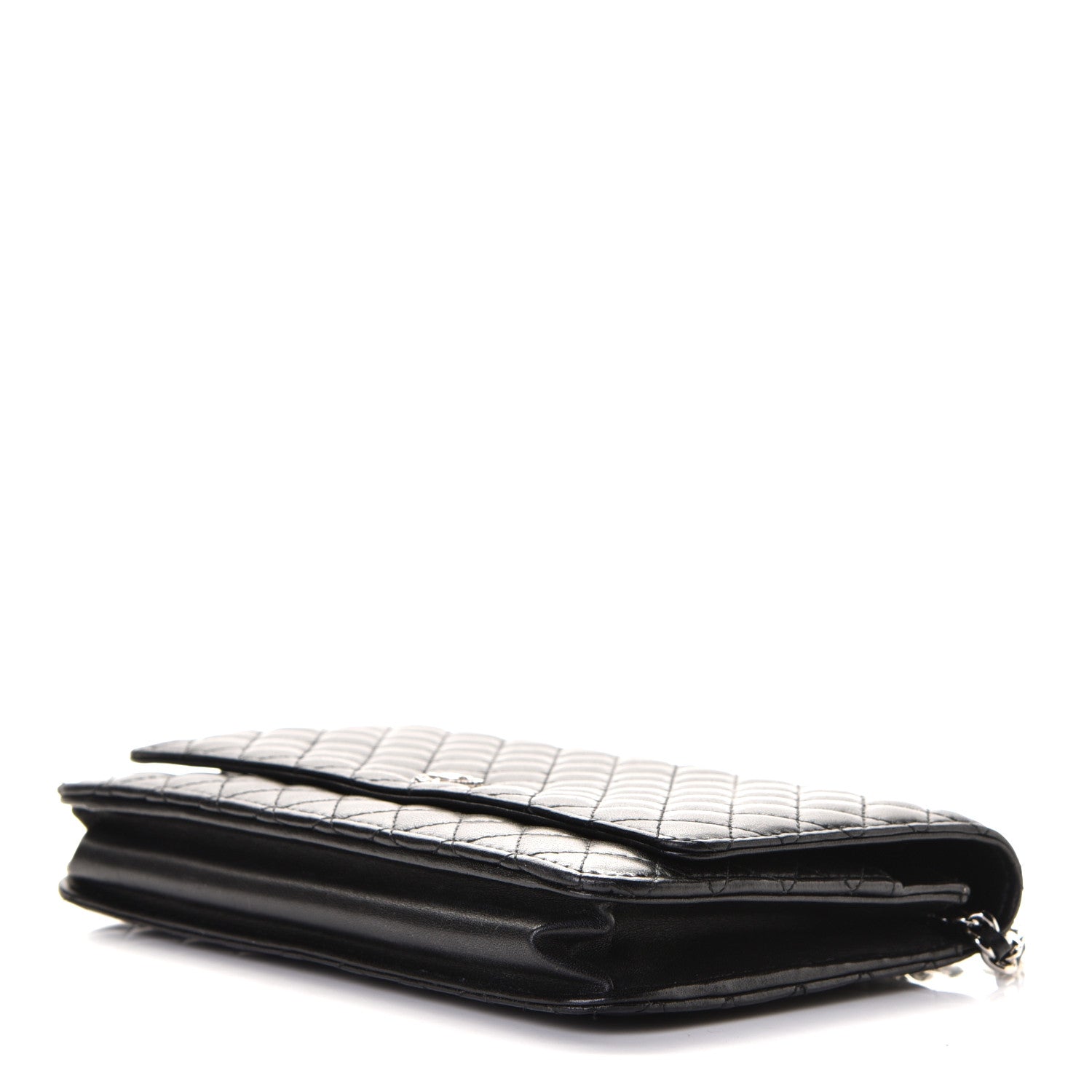 Chanel Lambskin Micro Quilted Wallet On Chain WOC Black 4 of 8