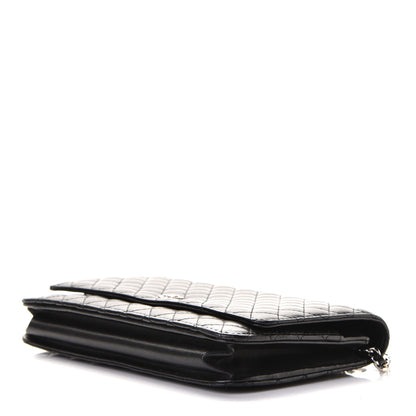 Chanel Lambskin Micro Quilted Wallet On Chain WOC Black 4 of 8