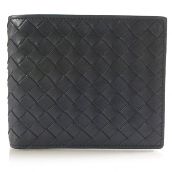Bottega Veneta Intrecciato Mens Wallet Navy Blue 1 of 8