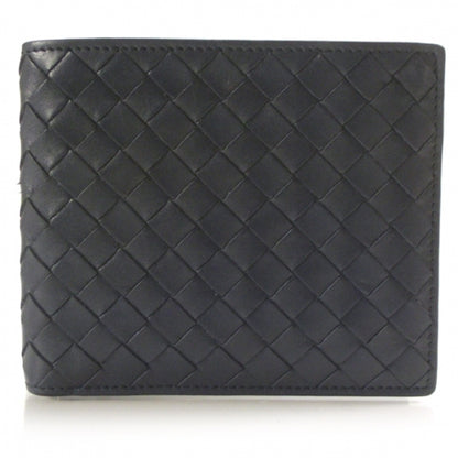 Bottega Veneta Intrecciato Mens Wallet Navy Blue 1 of 8