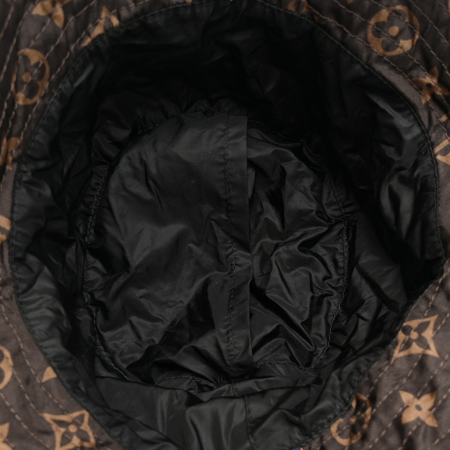 Nylon Monogram Reversible Bob Bucket Hat S Brown Black