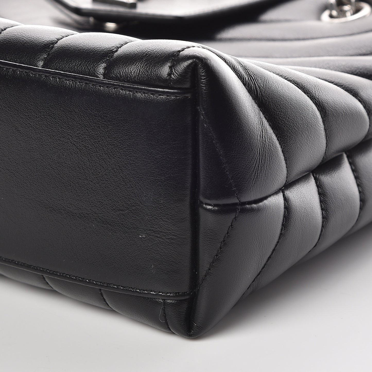 Calfskin Y Quilted Monogram Small Loulou Shopper Black