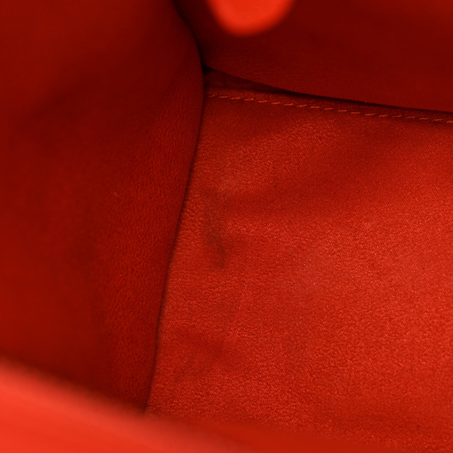 Drummed Calfskin Micro Luggage Vermillion