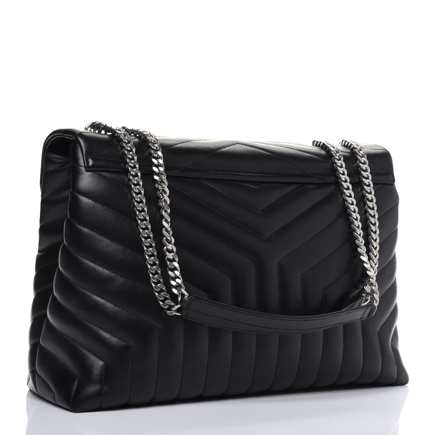 Saint Laurent Calfskin Y Quilted Monogram Large Loulou Chain Satchel Black 3 of 13