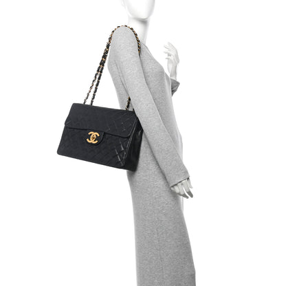 Chanel Lambskin Quilted XL Jumbo Single Flap Black 2 of 13