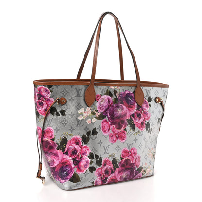 Louis Vuitton Metallic Monogram LV Garden Neverfull MM Silver 4 of 10
