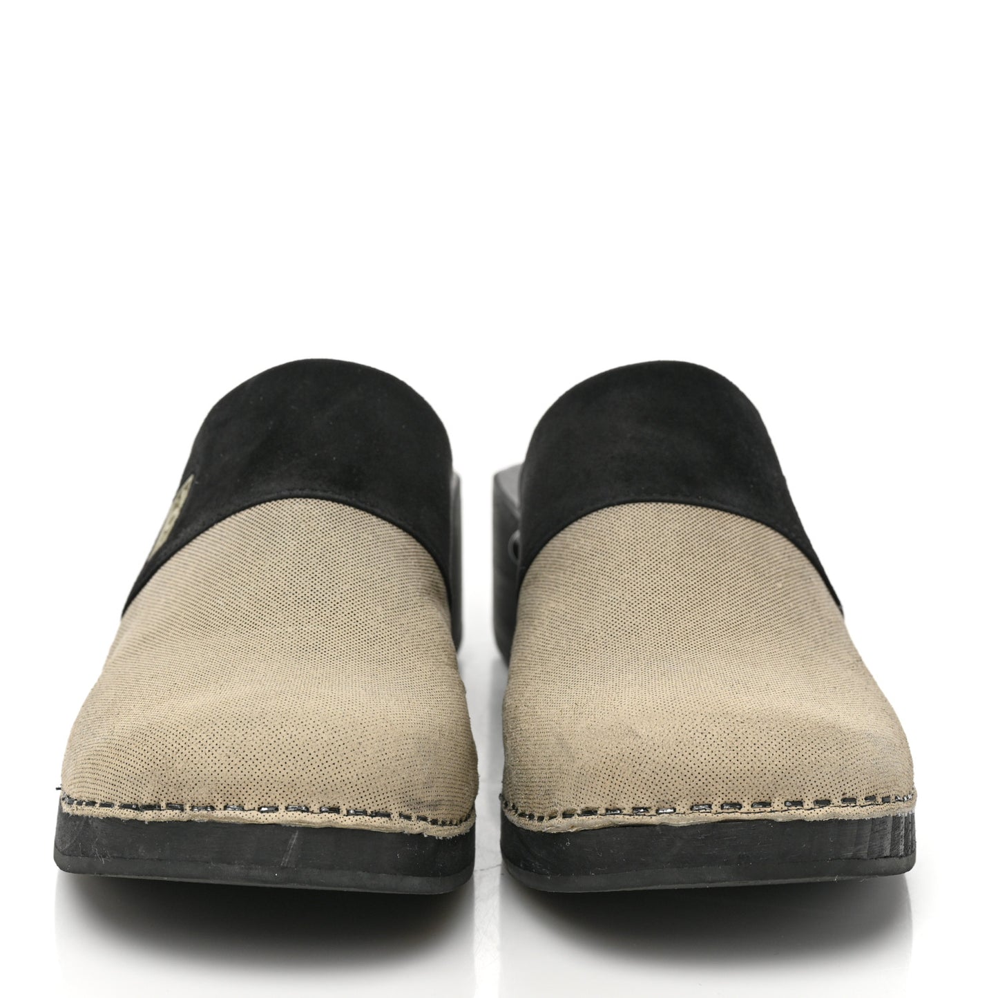 Suede CC Clogs 36 Beige Black