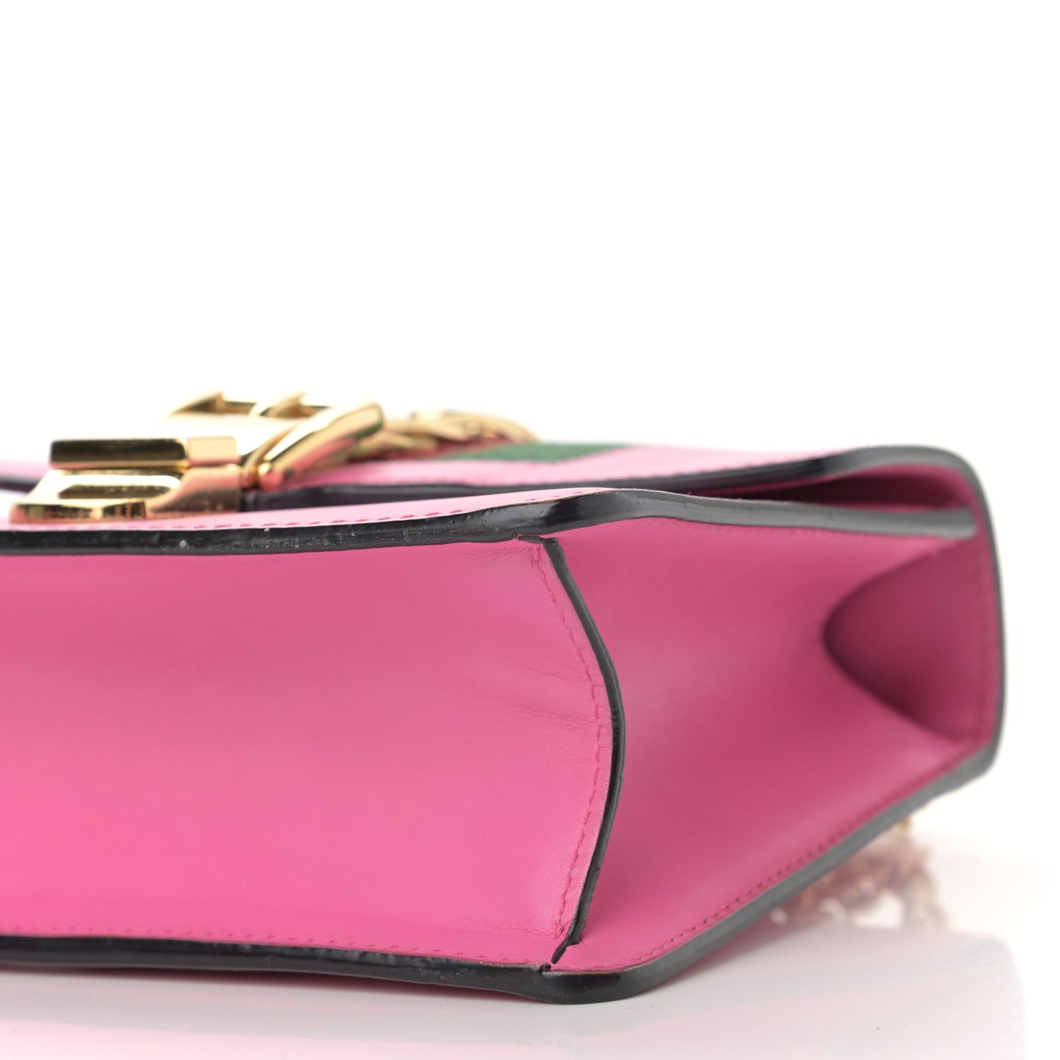 Gucci Vitello Fontanella Web Mini Sylvie Chain Shoulder Bag Pink Tropical Flower 10 of 17