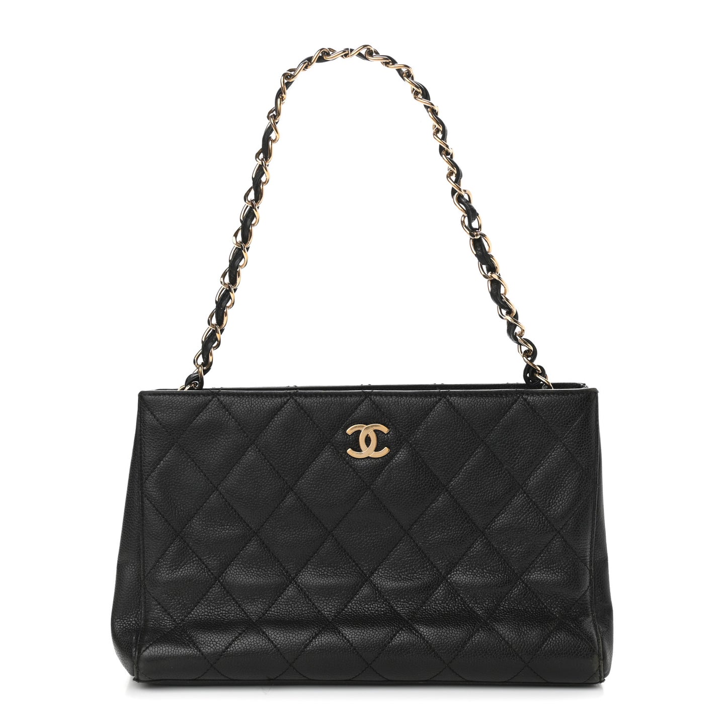 Caviar Quilted Shoulder Bag Black
