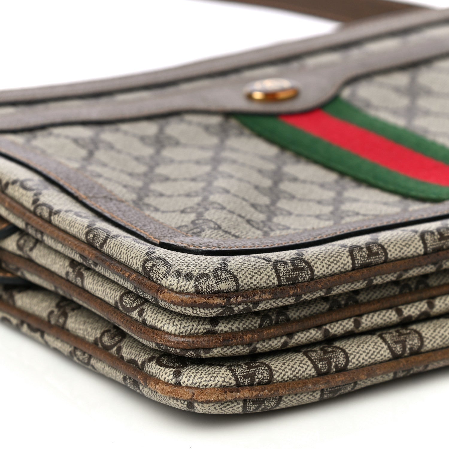 Gucci GG Plus Monogram Vintage Web Crossbody Bag Brown 6 of 9