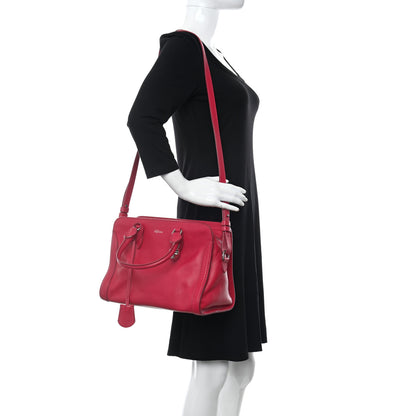 Alexander McQueen Pebbled Calfskin Small Skull Padlock Zip Around Tote Red 2 of 15