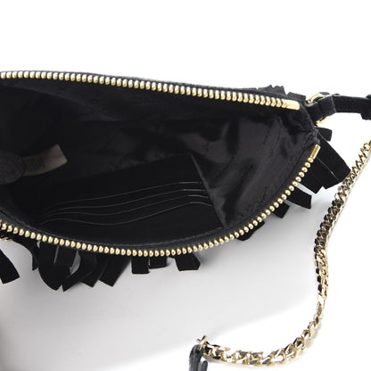 Burberry Suede Fringe Peyton Crossbody Clutch Bag Black 4 of 10