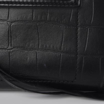 Celine Crocodile Embossed Calfskin Medium Phantom Luggage Black 8 of 10