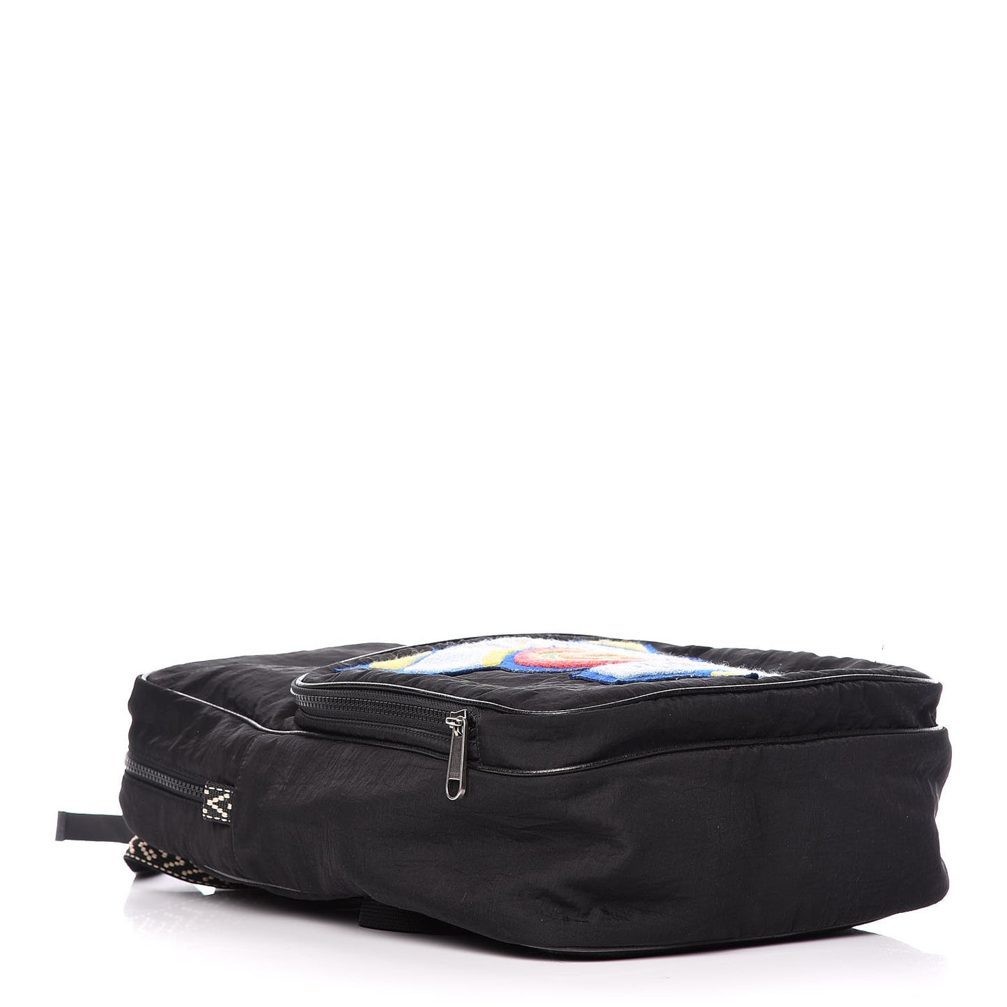 Nylon Twill 80s Logo Patch Backpack Black