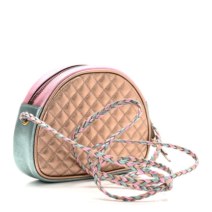 Gucci Laminated Nappa Trapuntata Mini Zumi Dome Shoulder Bag Rosa Lago Rame 3 of 10