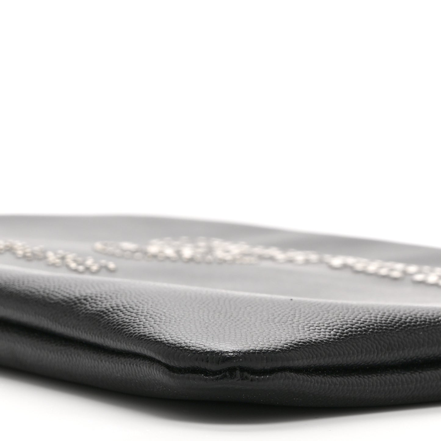 Caviar Studded Medium Deauville Pouch  Black
