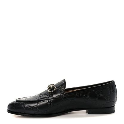 Gucci Betis Glamour Calfskin Guccissima Womens Jordaan Loafers 37 Black 1 of 10