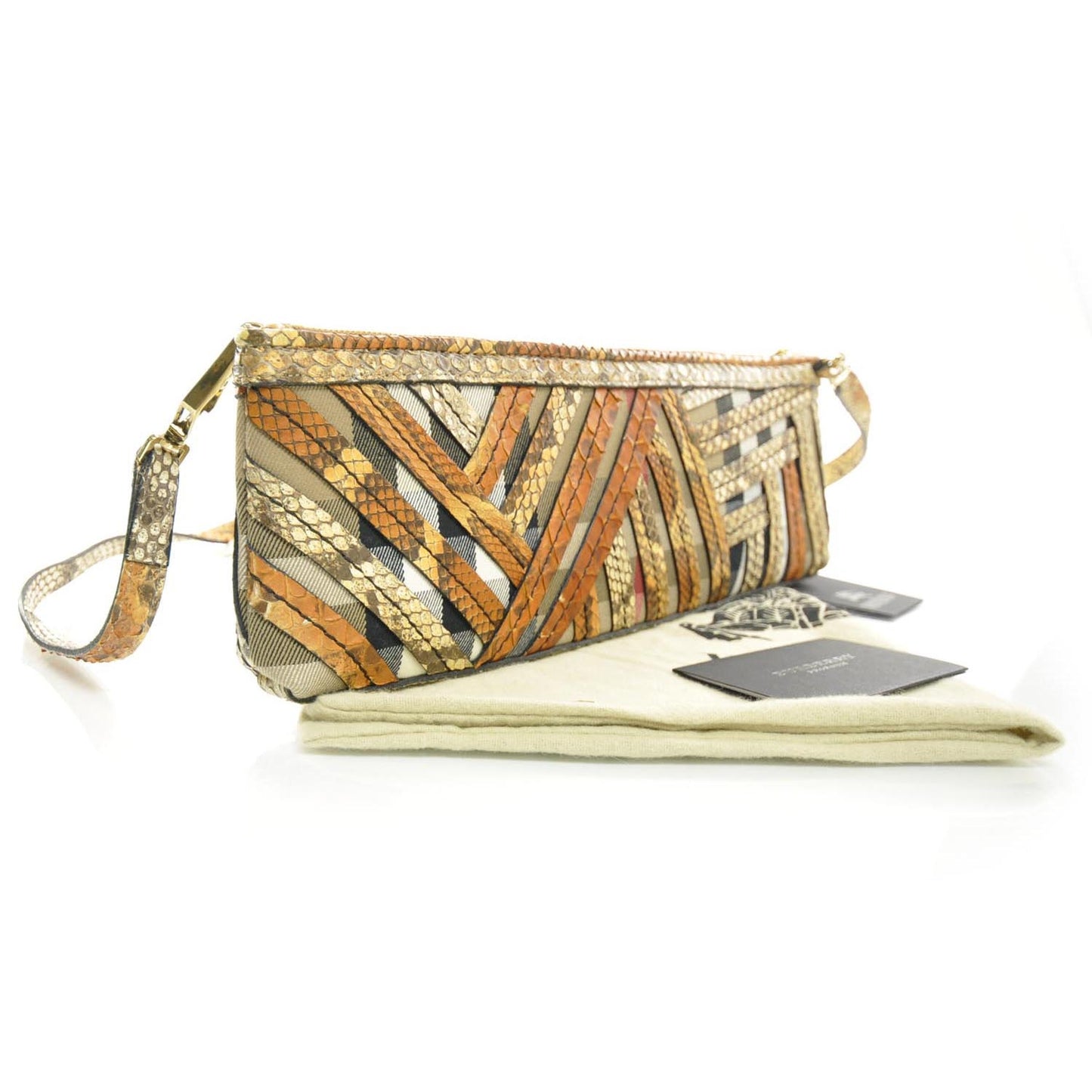 Python House Check Stitched Bridle Clutch Bag