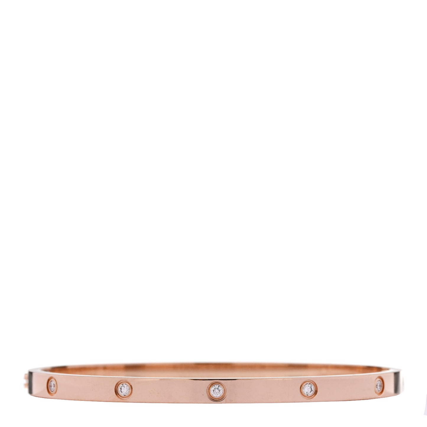 18K Pink Gold 10 Diamond Small LOVE Bracelet 16