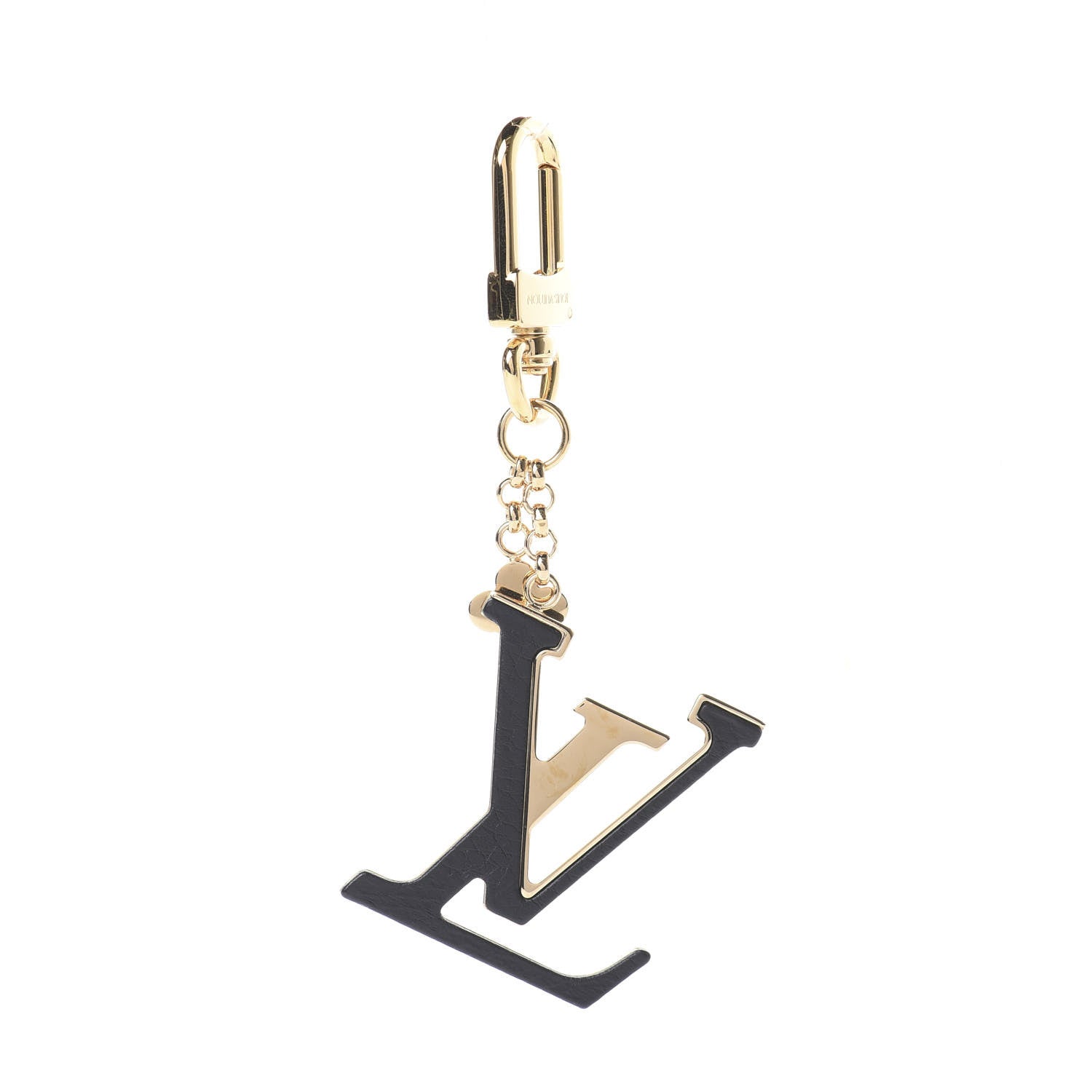 Louis Vuitton Metal Taurillon LV Capucines Bag Charm Key Holder Black 1 of 3