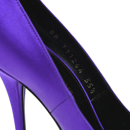 Saint Laurent Satin Crepe Marylin 110 Pumps 35.5 Violet 10 of 11
