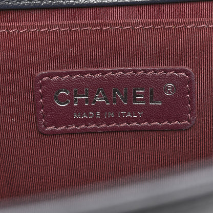 Chanel Goatskin Quilted Patent Medium Duo Boy Flap Dark Blue 6 of 13