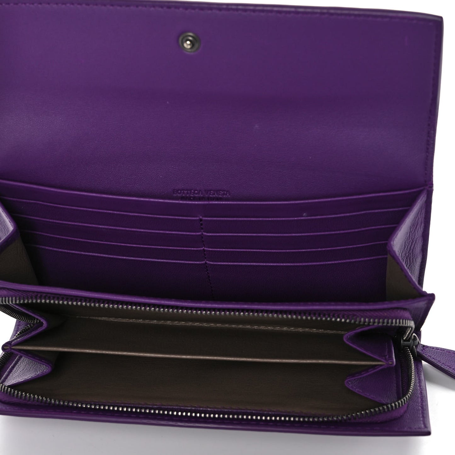 Nappa Intrecciato Continental Flap Wallet Peony