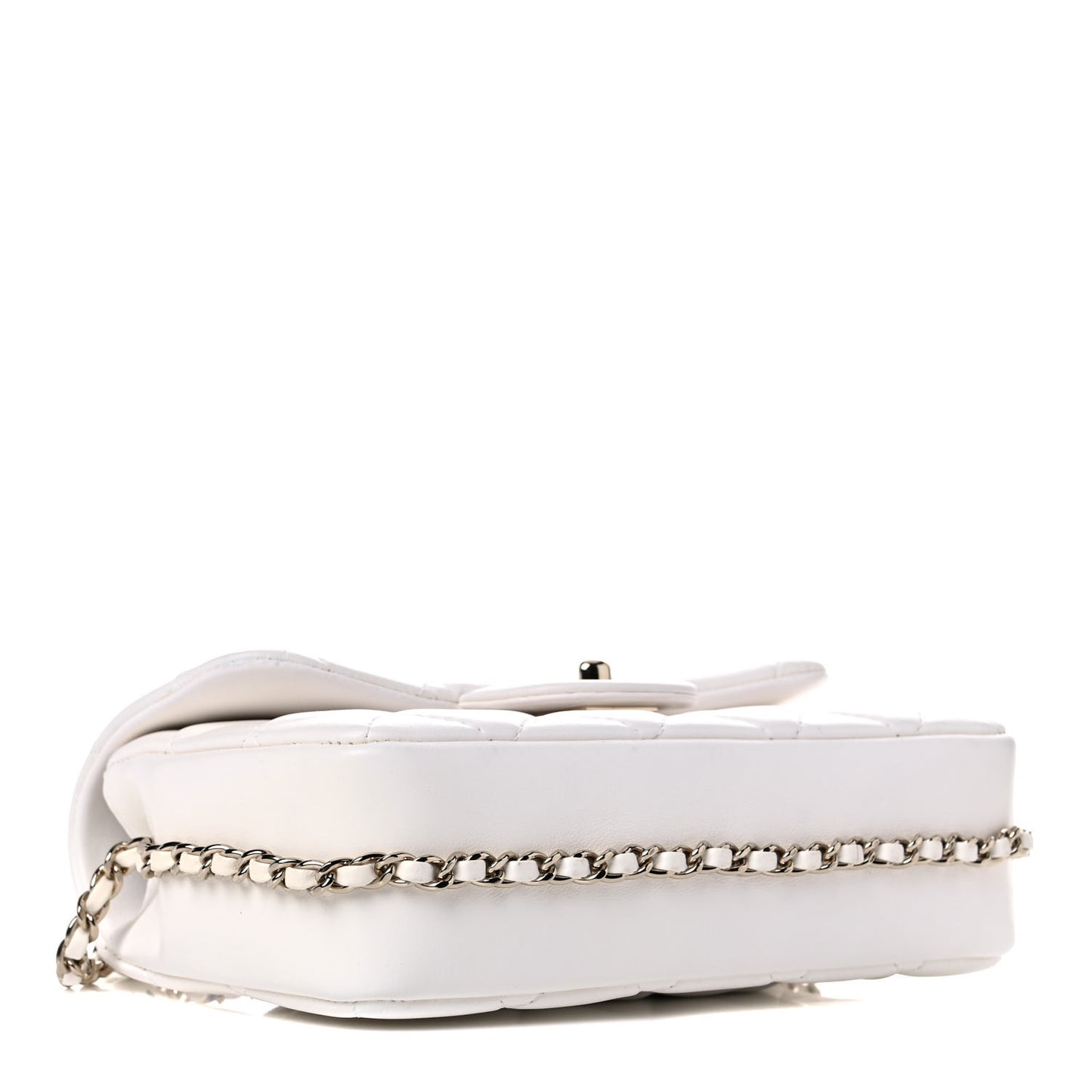 Lambskin Quilted Small My Precious Flap White