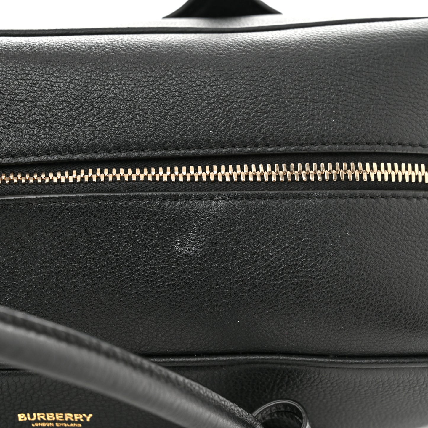 Grained Calfskin Large Half Cube Bowling Bag Black