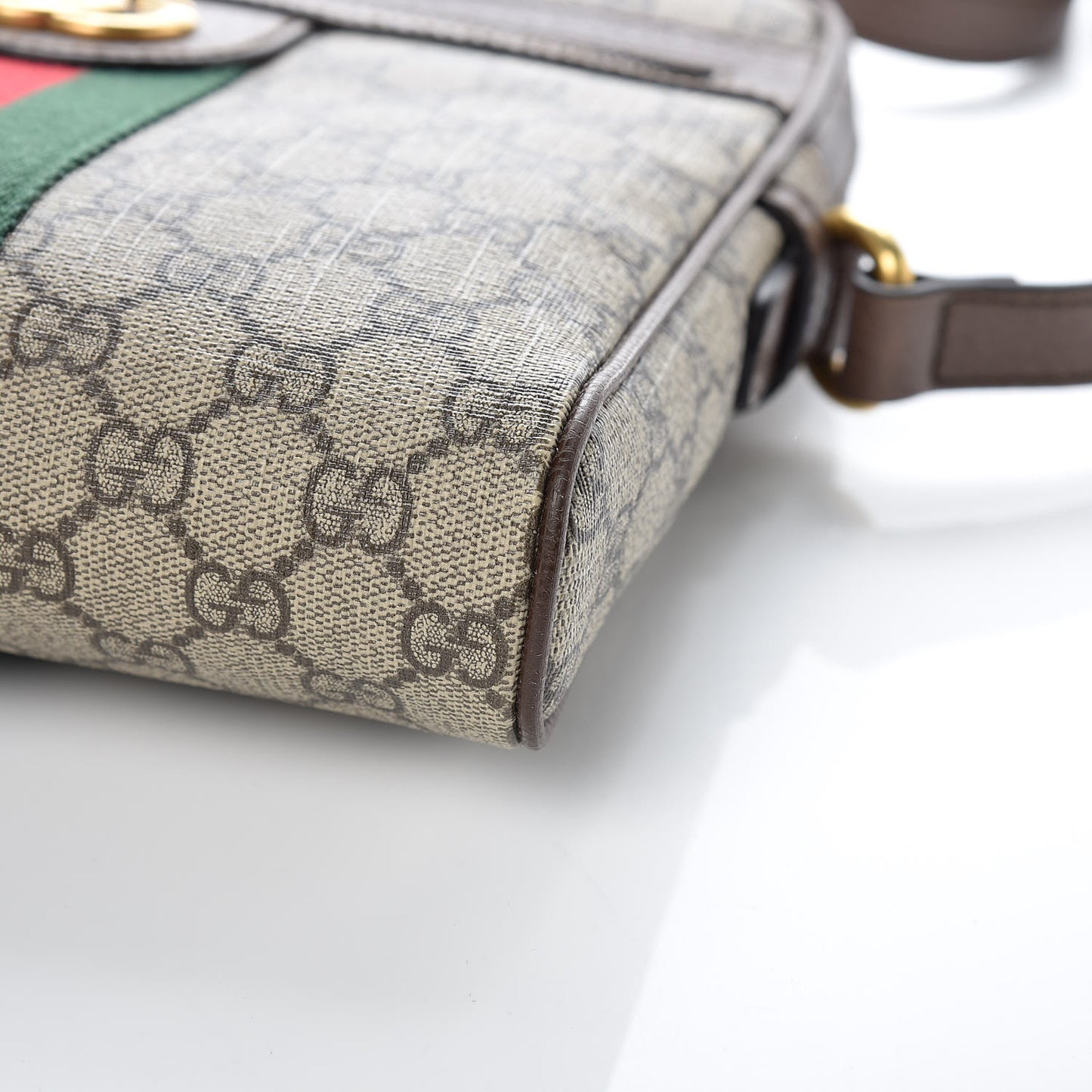 GG Supreme Monogram Web Small Ophidia Messenger Bag Brown