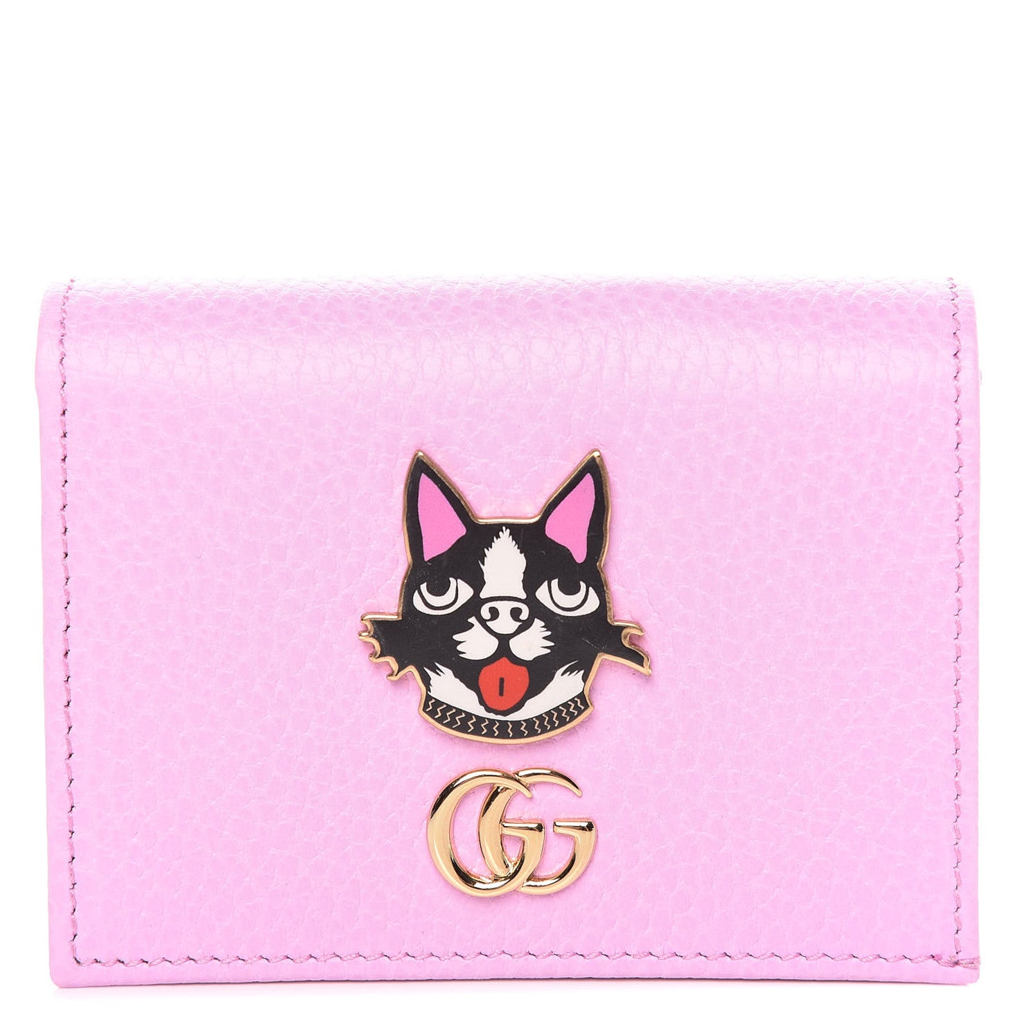 Gucci Dollar Calfskin Bosco Card Case Wallet Malva 1 of 8