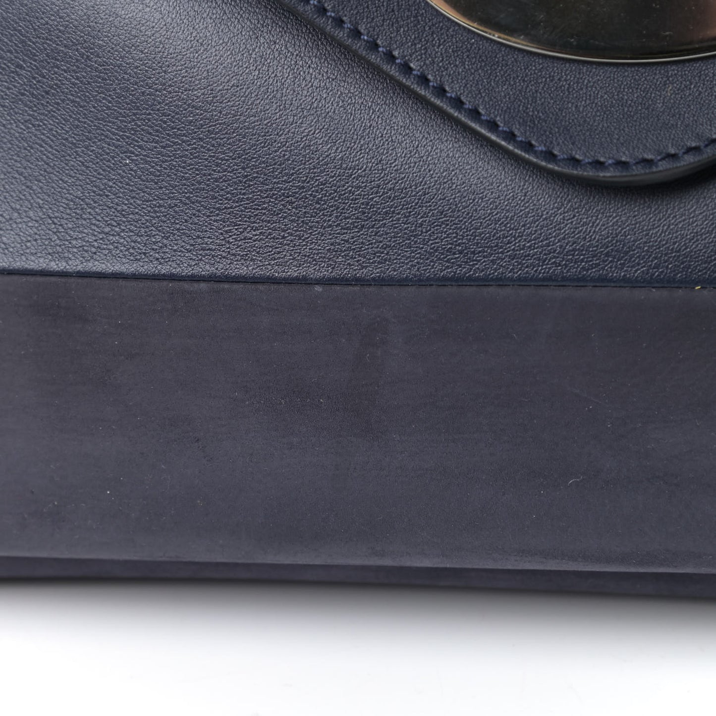 Silky Calf Nubuck Stripe Medium Willow Tote Midnight Blue