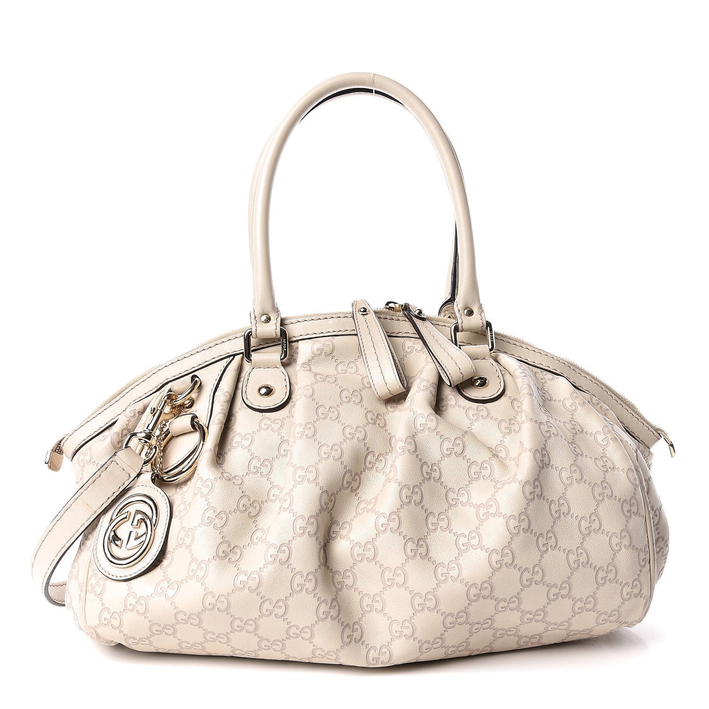 Guccissima Medium Sukey Boston Off White